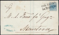 Schiffspostbrief, 9Kr blau auf Brief von COL LLOYD DA TRIESTE nach ...