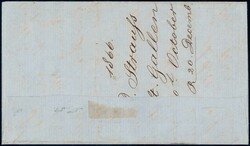 1866, 1Fr golden (2) auf unkompl. Faltbrief über Marseille nach ...