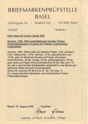 1882, Ziffermuster / Stehende Helvetia, 10 ungezähnte Dreierstreifen ...