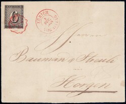 Zürich 6, waagrechte Untergrundlinien, Type IV (49. Marke), ...