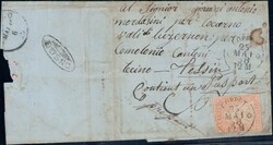 1858, 20Rp gelblichorange (angeschnitten) auf Brief von COPPET nach ...