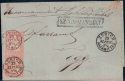 1860, 15Rp mittelkarminrot im Paar, links kurz berührt auf sauberem ...