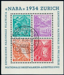 1934, NABA-Block mit Ausstellungsstempel, 750.-