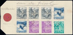 1940, Mischfrankatur auf Paketzettel nach BernAutomatically generated ...