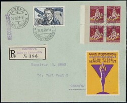 1927, R-Brief vom Automobilsalon Genf mit SondervignetteAutomatically ...