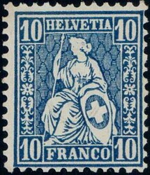 10c dunkelblau, postfrisch, Attest Guinand, 1900.-Automatically ...