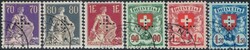 1935/37, Freimarken mit eingelochtem Kreuz, kompl. Serie (18), sauber ...