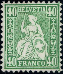 40c grün, ohne Gummi, 500.-