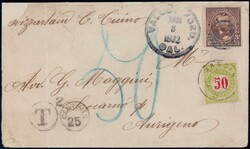 1892, 20c gelbgrün auf Umschlag von USA nach Maggini, einwandfreie ...