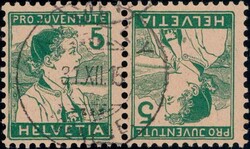 5+5c Pro Juventute, Vollestempel AVULLY, Attest Liniger, 1200.-