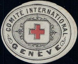 1870, Comité international Genève, schwarz/rot, ohne Gummi, 600 ...