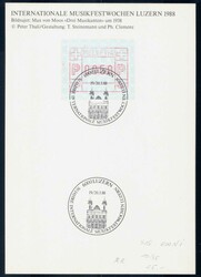 1988, 90c Musikfestwochen Luzern auf Maximumkarte mit Unterschrift ...