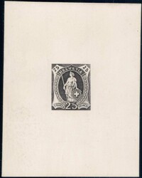 1905, 25c schwarz, Einzelabzug einer Urpatrize auf Karton, Type II, ...