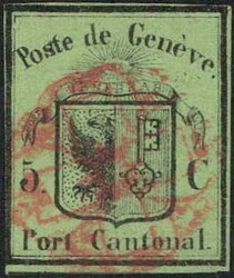 Genf 5c Kleiner Adler, farbfrisch, für diese eng gedruckte Ausgabe ...
