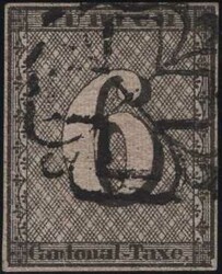 Zürich 6, senkrechte Untergrundlinien, Type III (68. Marke), ...