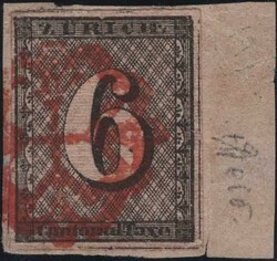 Zürich 6, waagrechte Untergrundlinien, Type II (37. Marke), ...