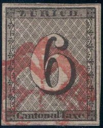 Zürich 6, waagrechte Untergrundlinien, Type II (82. Marke), ...