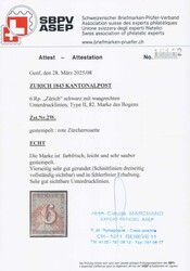 Zürich 6, waagrechte Untergrundlinien, Type II (82. Marke), ...