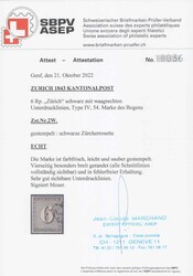 Zürich 6, waagrechte Untergrundlinien, Type IV (54. Marke), ...