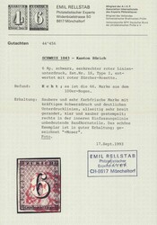 Zürich 6, senkrechte Untergrundlinien, Type I (66. Marke), ...