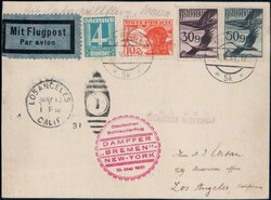 Österreich 1.5.1931, Dampfer Bremen, saubere Karte von Wien nach Los ...