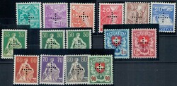 1935/37, Freimarken mit eingelochtem Kreuz, postfrische Serie (18), ...