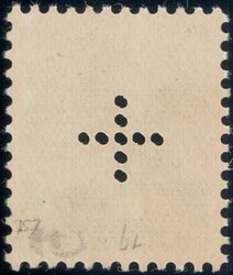 1937, 5c blaugrün, Abart: doppelte Kreuzperforation, Attest Zumstein ...