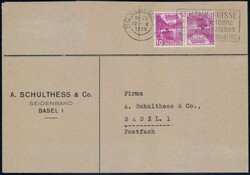 10+10c rotlila mit Abart: Doppelprägung auf sauberem Brief von ...