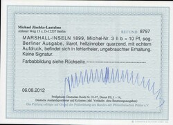 Marshall-Inseln 1899, 3 saubere Werte, signiert oder Befund, Mi 580 ...