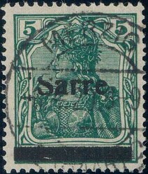 1920, 5Pf Aufdruck Type II, Aufdruckplattenfehler "oberer Bogen des S ...