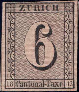 Esslinger Probedruck, Zürich 6 mit waagrechten Untergrundlinien und ...