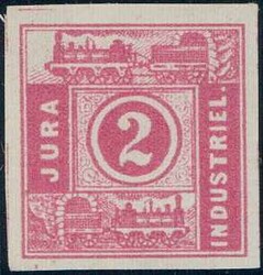 Jura Industriel-Bahn 1867, 2c rot, ungezähnt, Befund Eichele, 400 ...