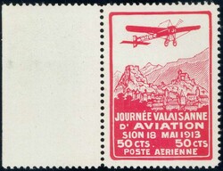 1913, Vorläufer Sion, Kreidepapier, postfrisch, links mit Bogenrand, ...