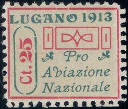 1913, Vorläufer Lugano, Type V, nachgummiert, * 5500.-Automatically ...