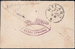 FRUTT MELCHTHAL 1892, 25c grün auf Brieflein nach Milano, ...