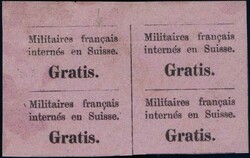1871, schwarz/purpurlila im Randviererblock, oberes Paar ungebraucht ...