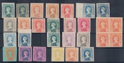 Libertas-Proben, 25c (2), 50c (13) + 1Fr (15x + Viererblock), total ...