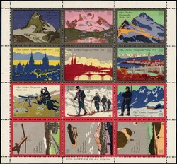 1913, Zürcher Flugspende-Vignetten für die Militäraviatik, ...