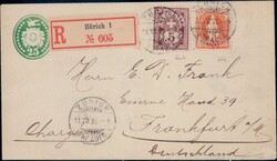 Ziffermuster/Stehende Helvetia, Lot von 4 Tüblibriefen mit ...