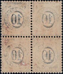 10c blau im Viererblock, 1200.-Automatically generated translation:10 ...