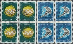 1948, Viererblockserie (2) mit Sonderstempel, postfrischer Gummi, 600 ...