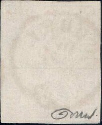 5Rp braun, weissrandig, Fingerhutstempel BOUDRY, Attest ...