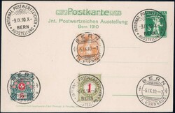 1910, Karte mit Buntfrankatur von Bern