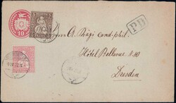 Deutschland 1872, 5c braun + 10c rot auf 10c Tüblibrief von ...