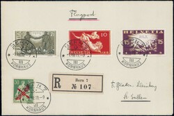 1919, 50c Flügelradaufdruck auf sehr sauberem R-FDC der ...