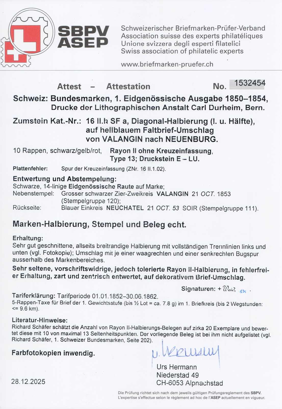 Image 2 for lot number 2557 for 15th Pilatusmail-Auktion