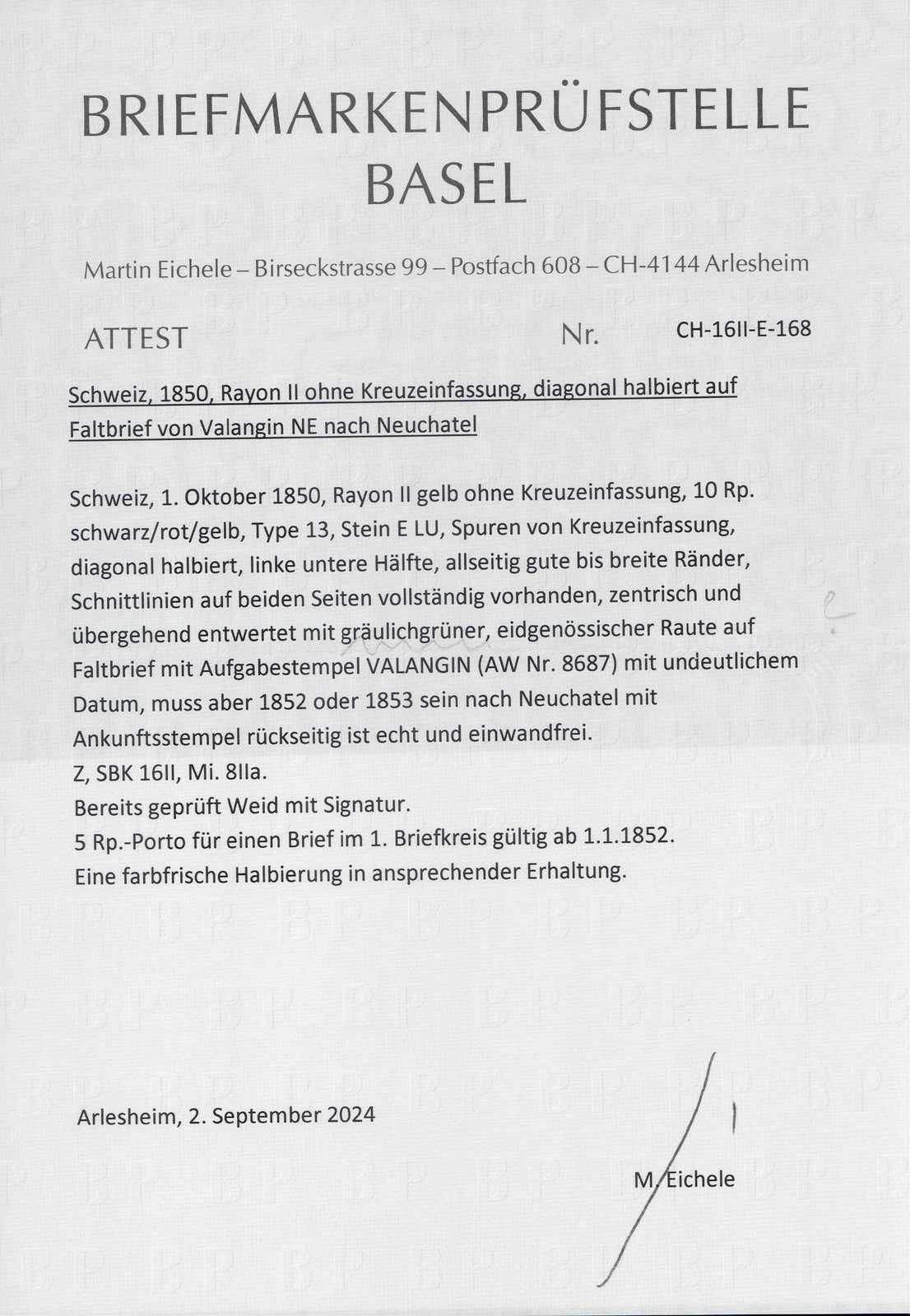 Image 3 for lot number 2557 for 15th Pilatusmail-Auktion