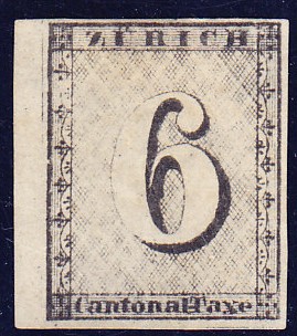 1862 Amtlicher Neudruck vom Originalstein. Zürich 6 ohne Gummi, ...
