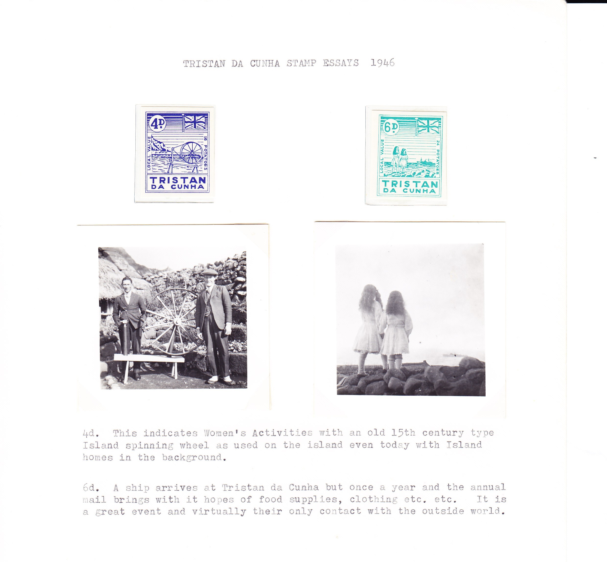 1946 Tristan da Cuna, ungezähnte Essais 9 verschiedene Werte auf ...