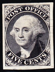 1845/1846 5c George Washington, Neudruck. vollrandig, unten links ...